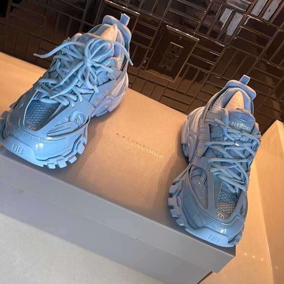 Balenciaga Light Blue Metallic Sneakers - Picture 2 of 3